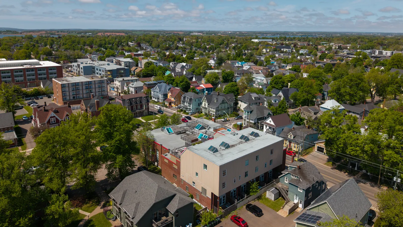 Aerial view of Y Lofts at 252 Prince Street